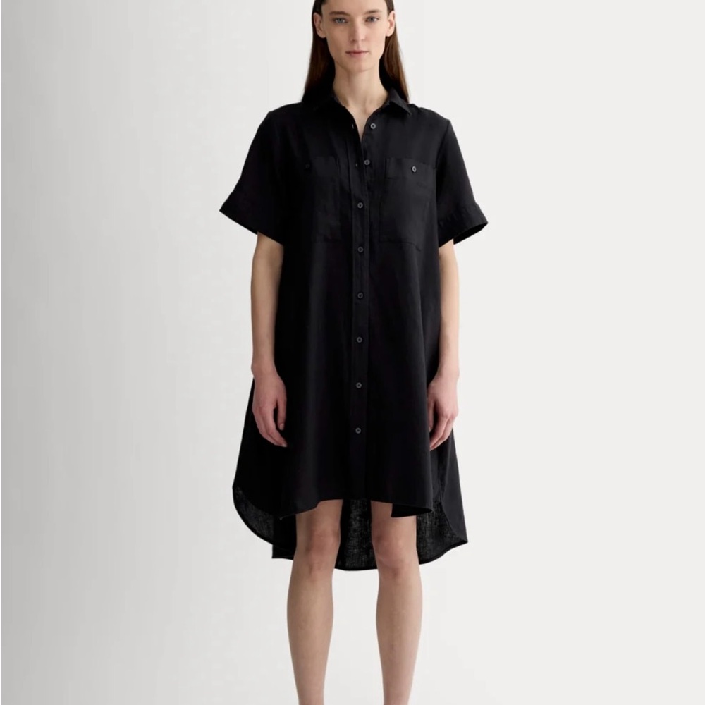 Everlane black day tripper linen dress SMALL